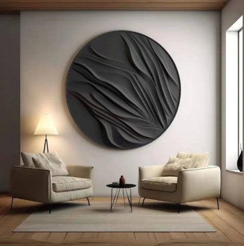 3D Draped Effect round wall art