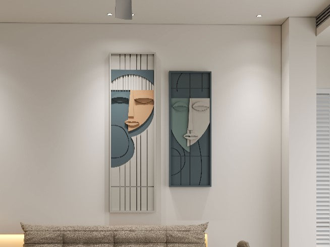 Abstract couple love 3D Wall art (Set of 2)