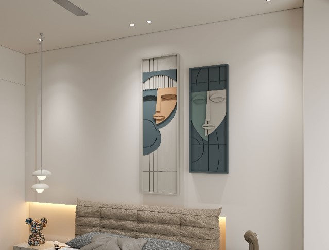 Abstract couple love 3D Wall art (Set of 2)