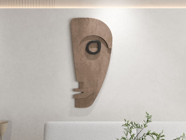 Abstract Face mask 3D Wall art