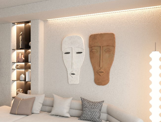 Abstract Face mask 3D Wall art (Set of 2)