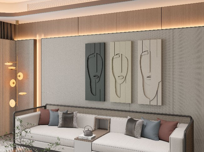Abstract Mask 3D Wall art (Set Of 3)