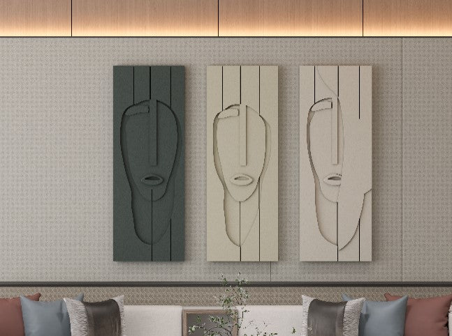Abstract Mask 3D Wall art (Set Of 3)