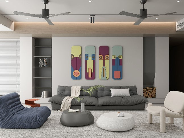 Abstract Face mask 3D Wall art (Set of 4)
