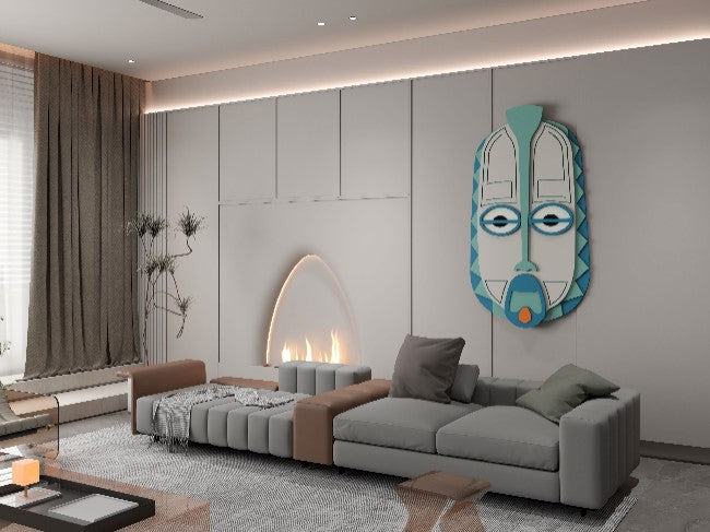 Abstract Face mask 3D Wall art