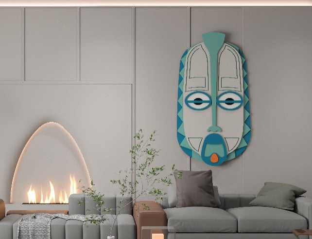 Abstract Face mask 3D Wall art