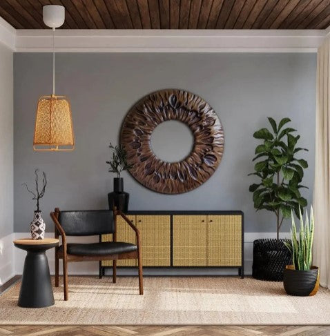 3D Draped Effect round wall art