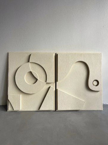 3D Abstract Relief Wall Art – Home Decor Sculpture (Set of 2)