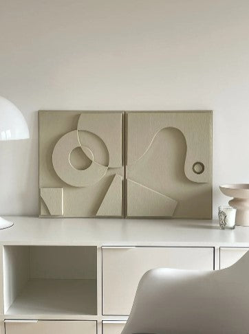 3D Abstract Relief Wall Art – Home Decor Sculpture (Set of 2)