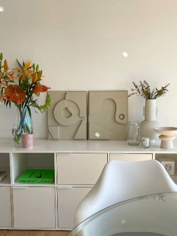 3D Abstract Relief Wall Art – Home Decor Sculpture (Set of 2)