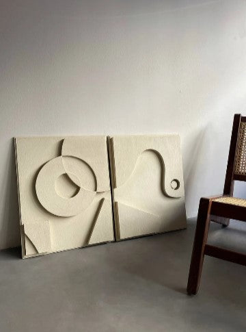3D Abstract Relief Wall Art – Home Decor Sculpture (Set of 2)