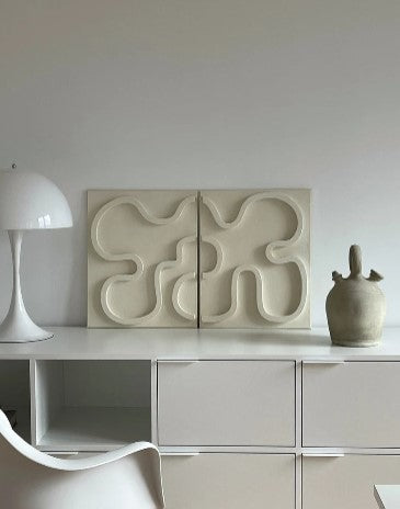 3D Abstract Relief Wall Art (Set of 2)