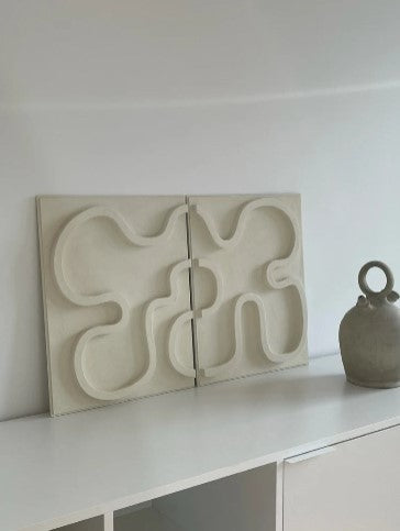 3D Abstract Relief Wall Art (Set of 2)