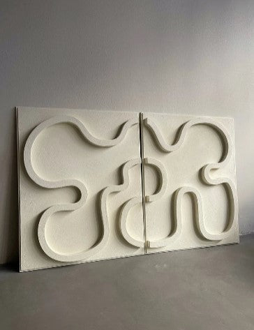 3D Abstract Relief Wall Art (Set of 2)