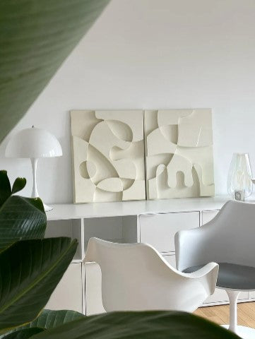 3D Abstract Relief Wall Art – Home Decor Sculpture - (Set of 2)