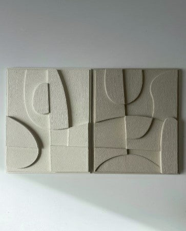 3D Abstract Relief Wall Art – Home Decor Sculpture - (Set of 2)