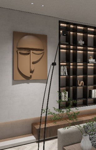 Minimalist modern 3D face wall art
