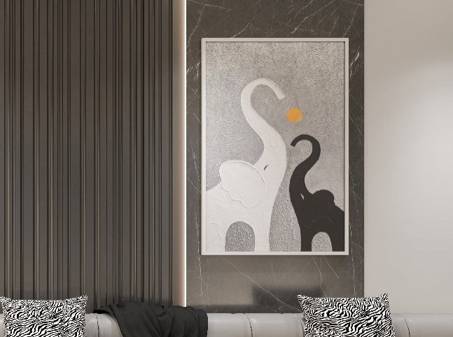 Textured elephant wall art