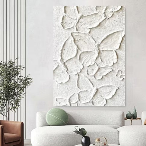 Painting on Canvas Butterfly Plaster Painting Minimalist Wall Art