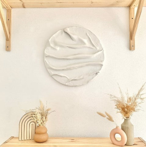 3D Draped Fabric Effect round wall art