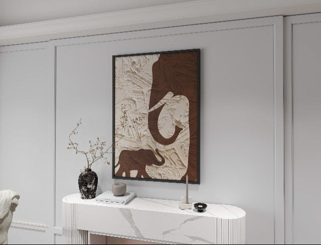 abstract Elephant 3D wall art