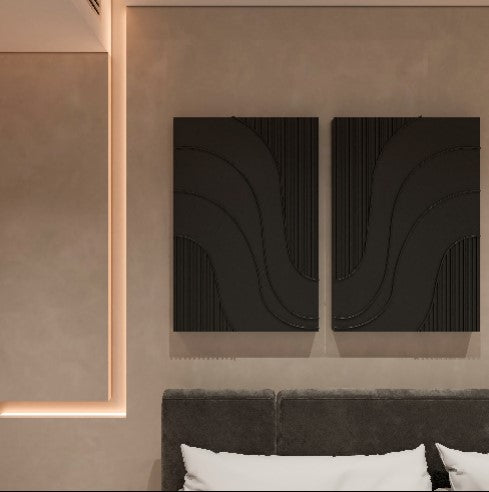 3D Abstract Wall Art  - (Set of 2)