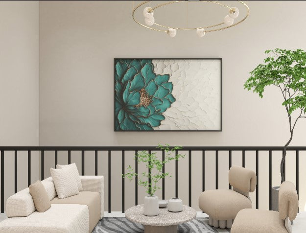 3D Minimalist flower texture wall art
