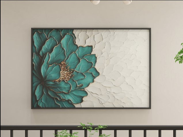 3D Minimalist flower texture wall art