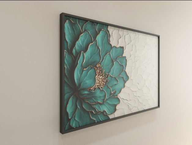 3D Minimalist flower texture wall art