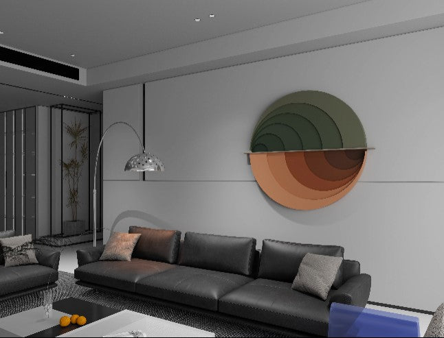 3D Draped Effect round wall art