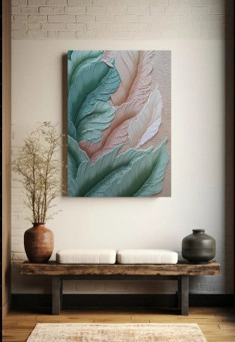 Colorful abstract Leafs 3D wall art