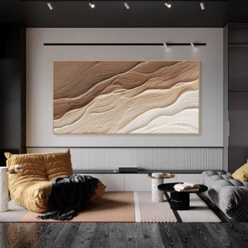 3D Minimalist Waves texture wall art