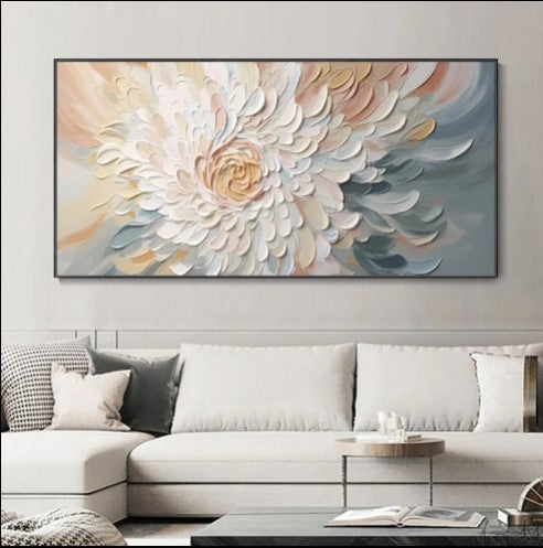3D Minimalist flower texture wall art