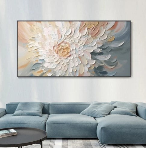 3D Minimalist flower texture wall art