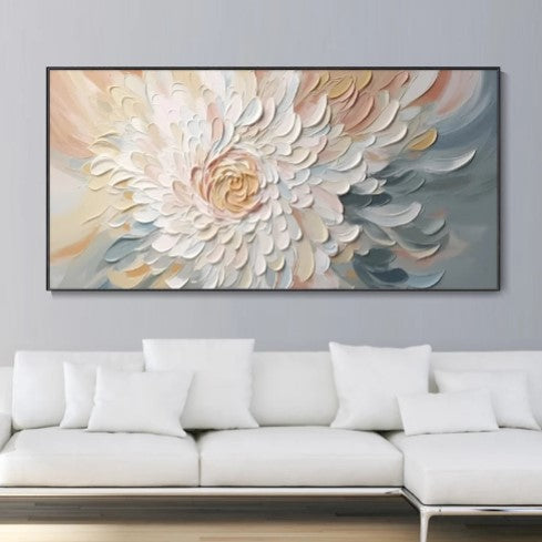 3D Minimalist flower texture wall art