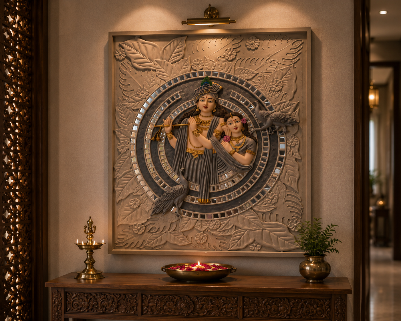 RADHA KRISHNA WITH MIRROR