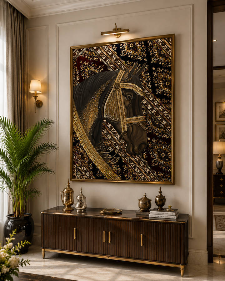 HORSE WITH RUG ART