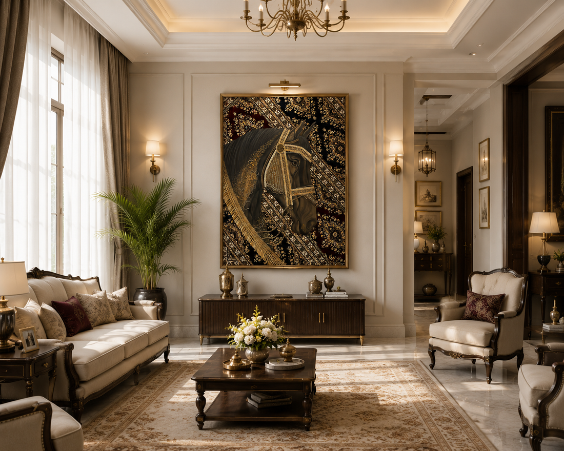 HORSE WITH RUG ART