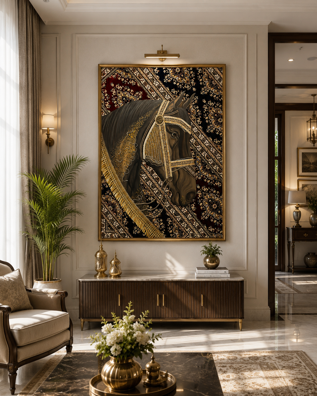 HORSE WITH RUG ART