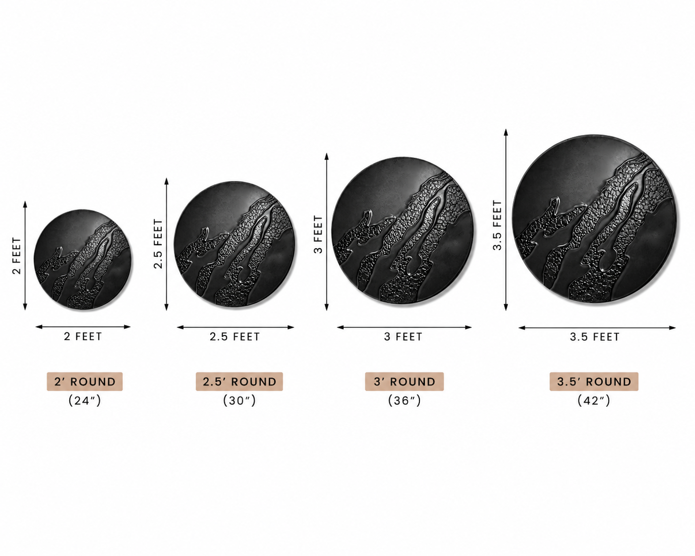 Midnight Terrain black round